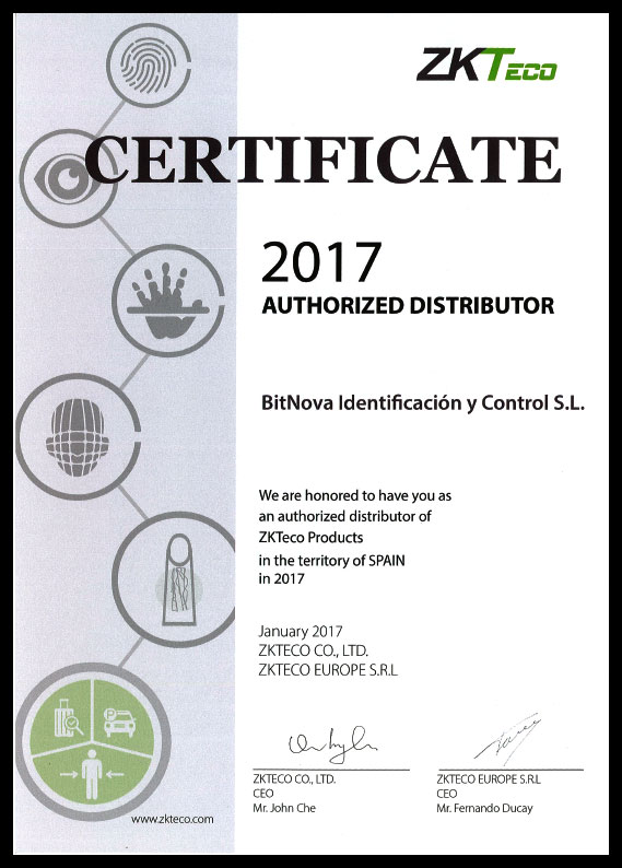 certificado zkteco